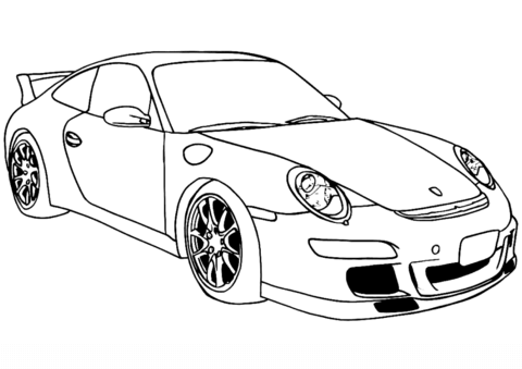 Click to see printable version of Porsche 911 GT3 Coloring page