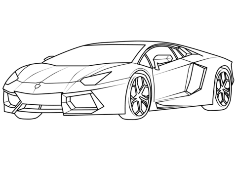 Click to see printable version of Lamborghini Aventador Coloring page