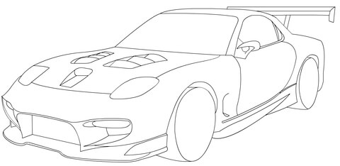 Click to see printable version of Mazda RX7 Coloring page