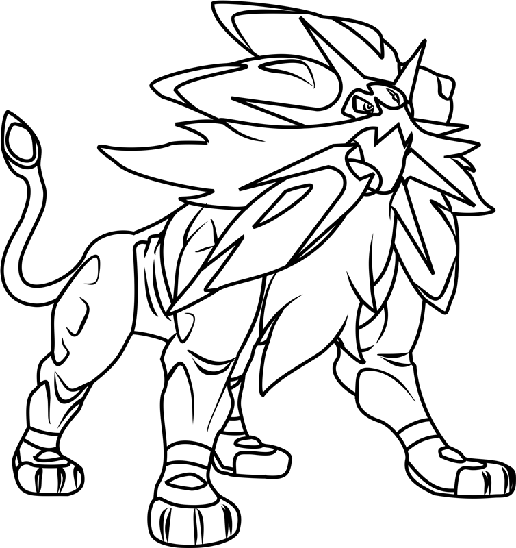 Click to see printable version of Solgaleo Pokemon Coloring page