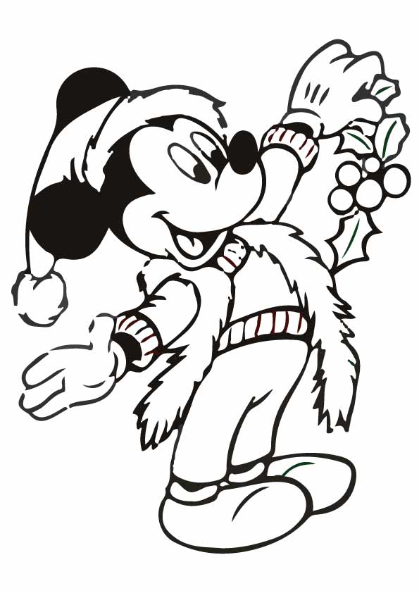 Dibujos De Mickey Mouse De Navidad Para Colorear Pintar E Imprimir
