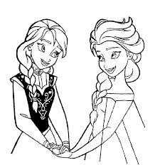 Click to see printable version of Elsa y Anna Coloring page