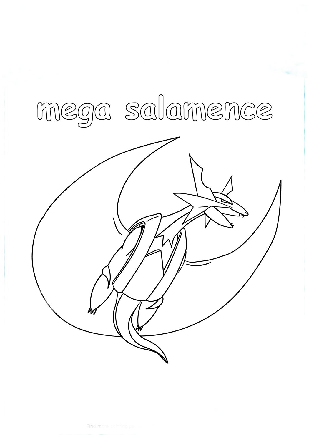 Click to see printable version of Mega Salamence Coloring page