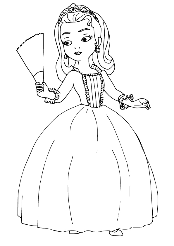 Click to see printable version of Hermosa Princesa Amber Coloring page