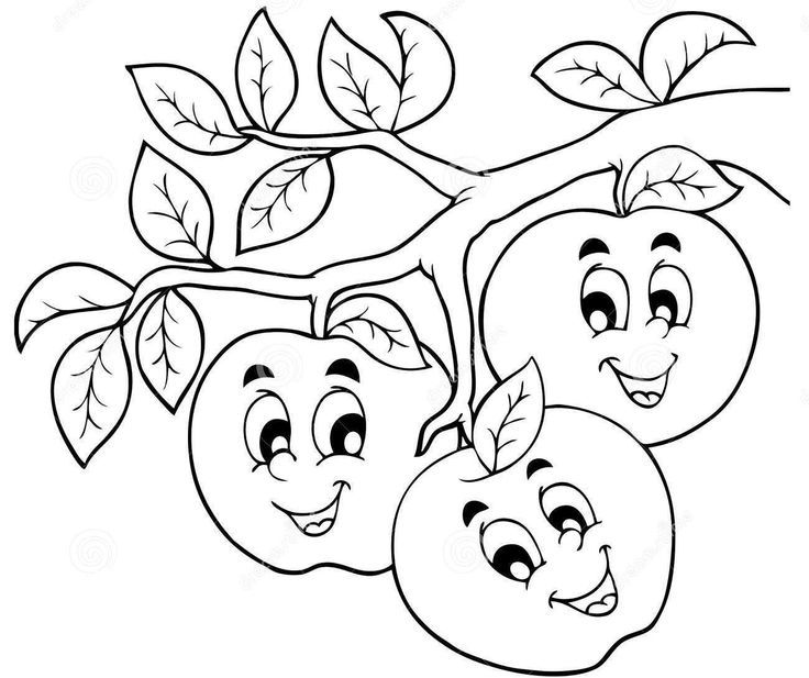 Dibujo De 2 Manzanas Para Colorear
