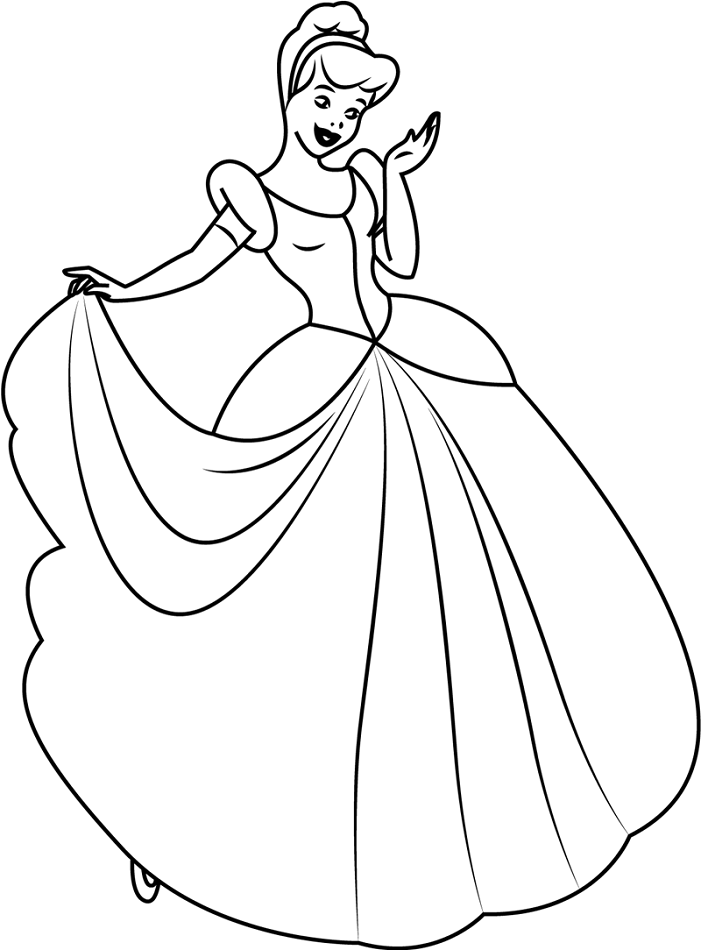 Click to see printable version of Hermoso Cenicienta Coloring page