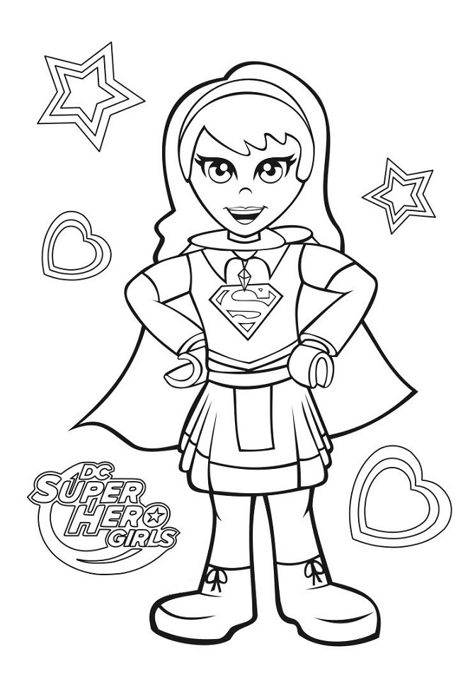 Click to see printable version of Supergirl Coloring page