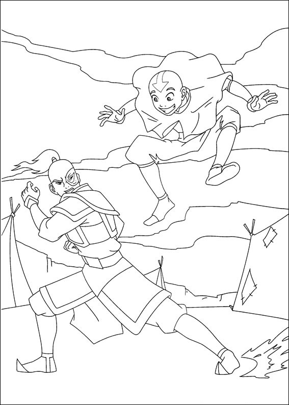 Dibujos de Aang y Zuko para Colorear, Pintar e Imprimir - DibujosOnline.Net