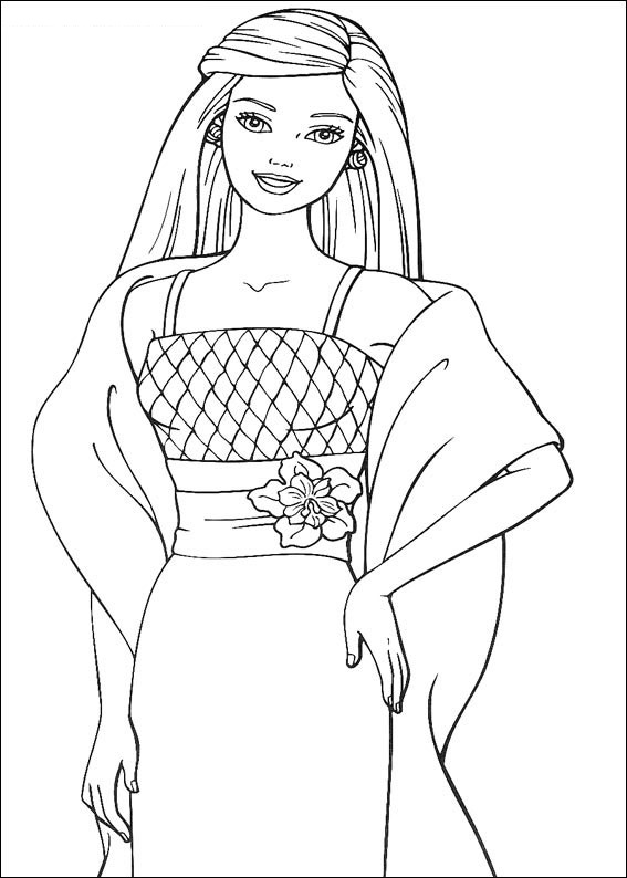 Click to see printable version of Hermosa Barbie Coloring page