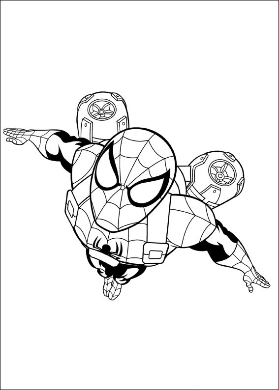 Dibujos de Spiderman Volando para Colorear, Pintar e Imprimir