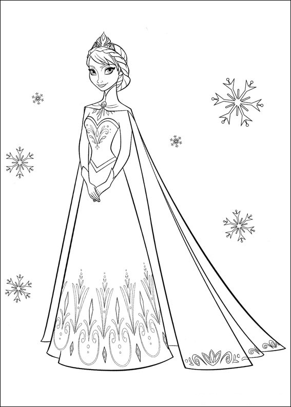 Click to see printable version of La Reina Elsa Coloring page