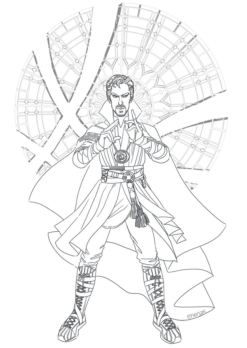 Click to see printable version of Poderoso Doctor Strange Coloring page