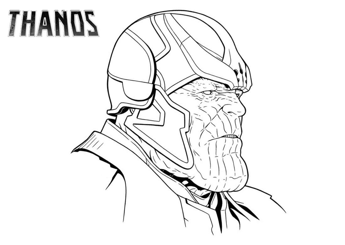 Click to see printable version of Cara de Thanos Coloring page