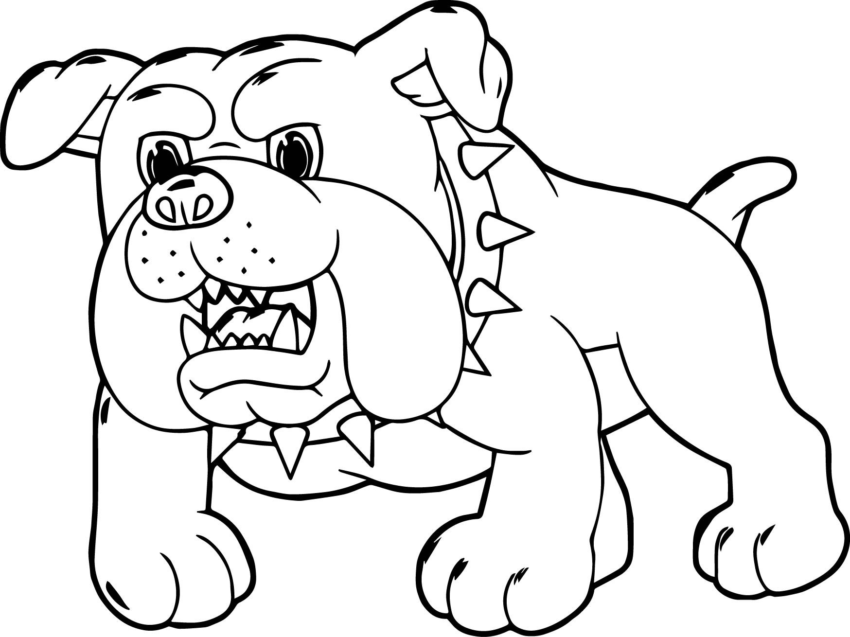 Dibujos de Bulldog de Miedo para Colorear, Pintar e Imprimir