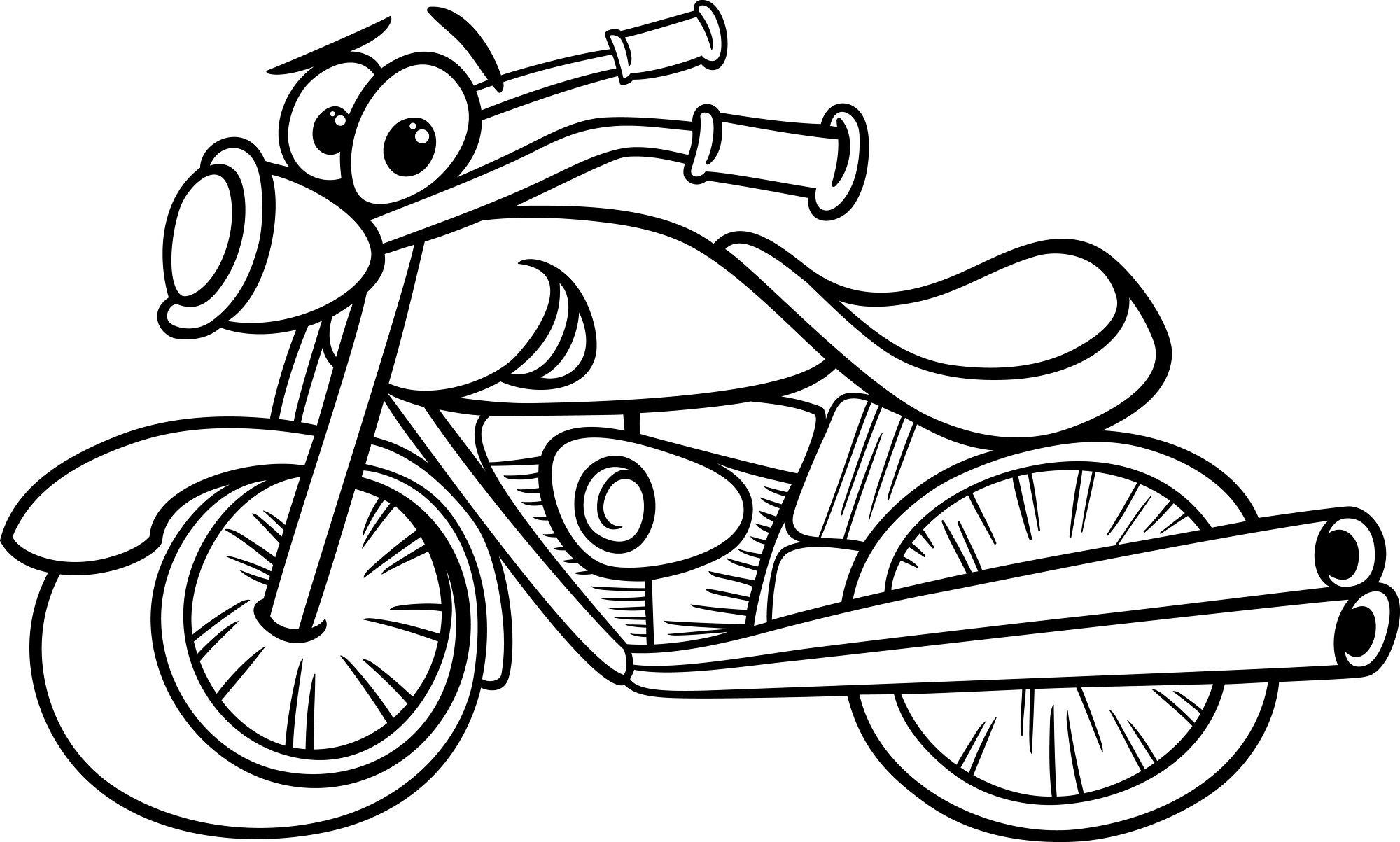 Click to see printable version of Motocicleta de Dibujos Animados Coloring page