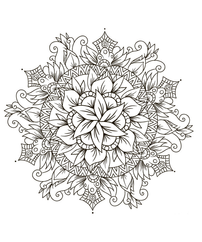 Click to see printable version of Flor Mandala Coloring page