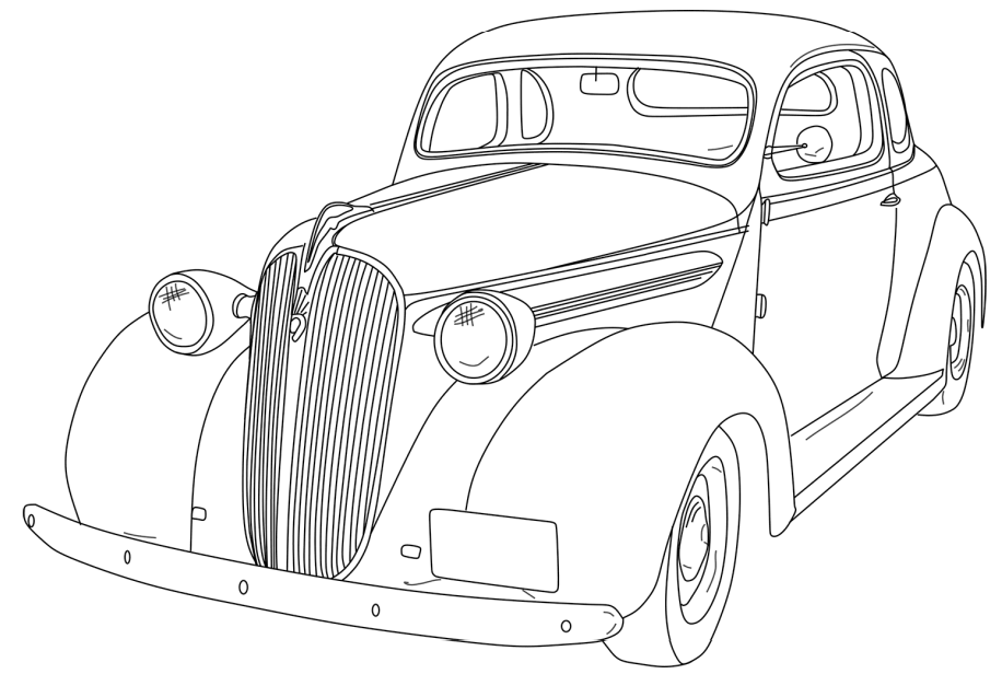 Click to see printable version of 1930 Chevrolet Coupe Coloring page