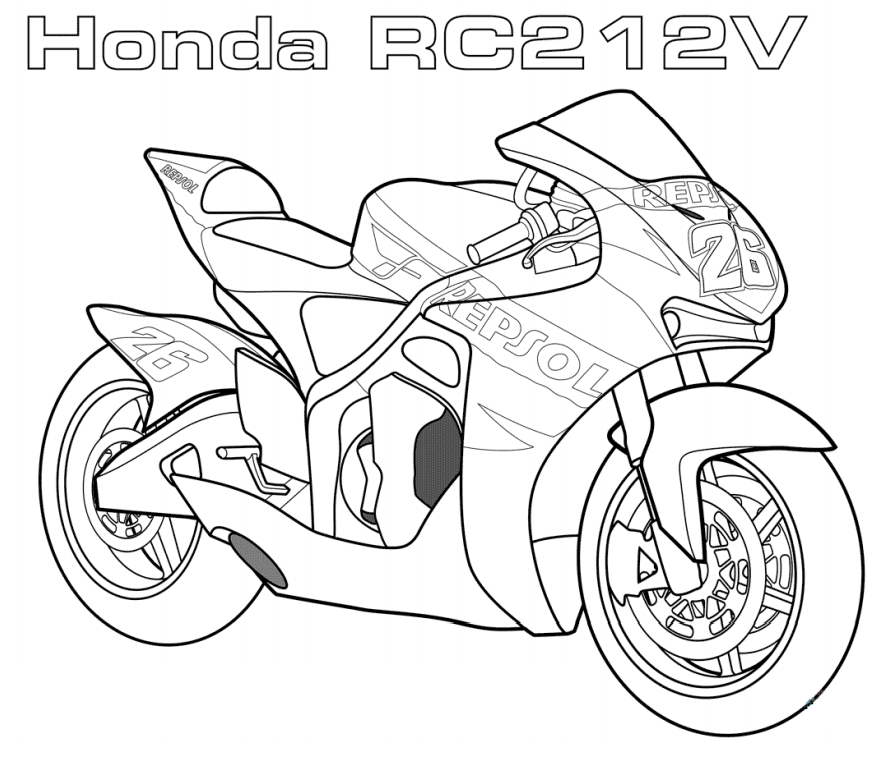 Click to see printable version of Honda RC2 12V Coloring page