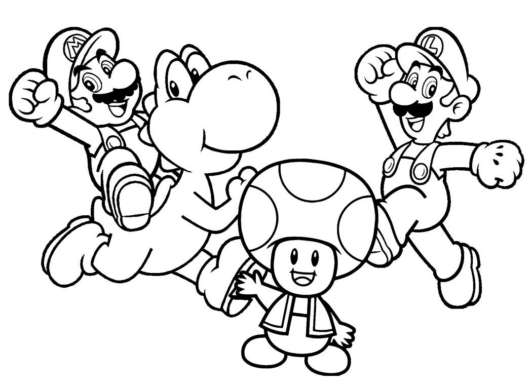 Click to see printable version of Mario y Amigos Coloring page