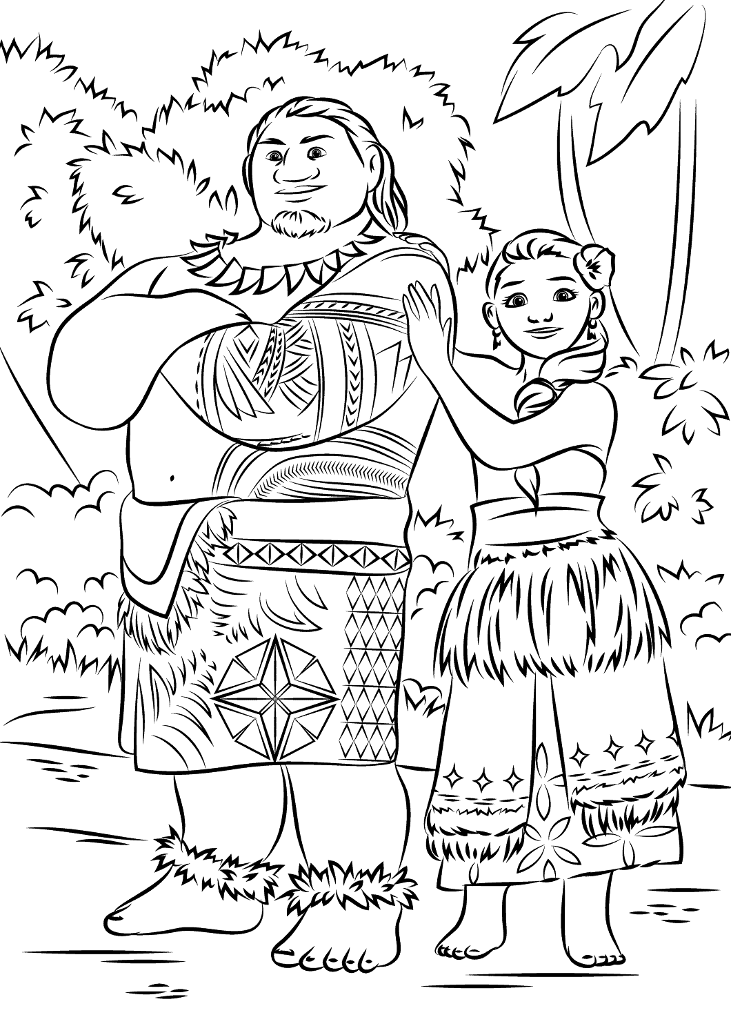 Click to see printable version of Tui y Sina Coloring page