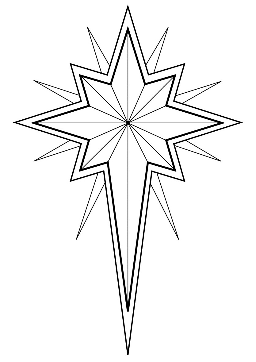 Click to see printable version of Estrella de Navidad Coloring page