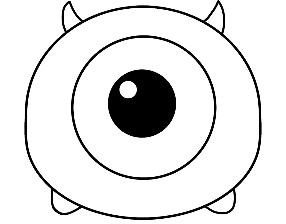 Click to see printable version of Mike Wazowski Tsum Tsum Coloring page
