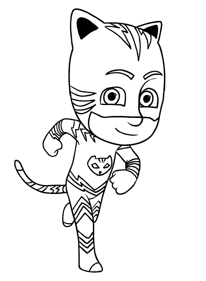 Click to see printable version of Catboy Corriendo Coloring page