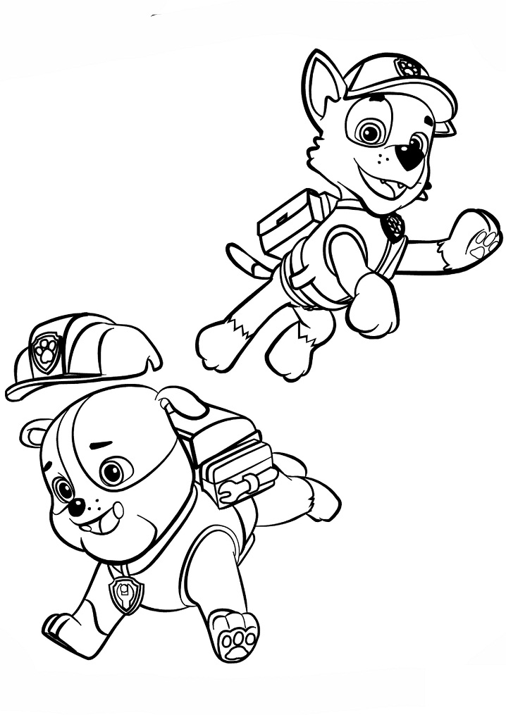 Click to see printable version of Rubble y Rocky Coloring page