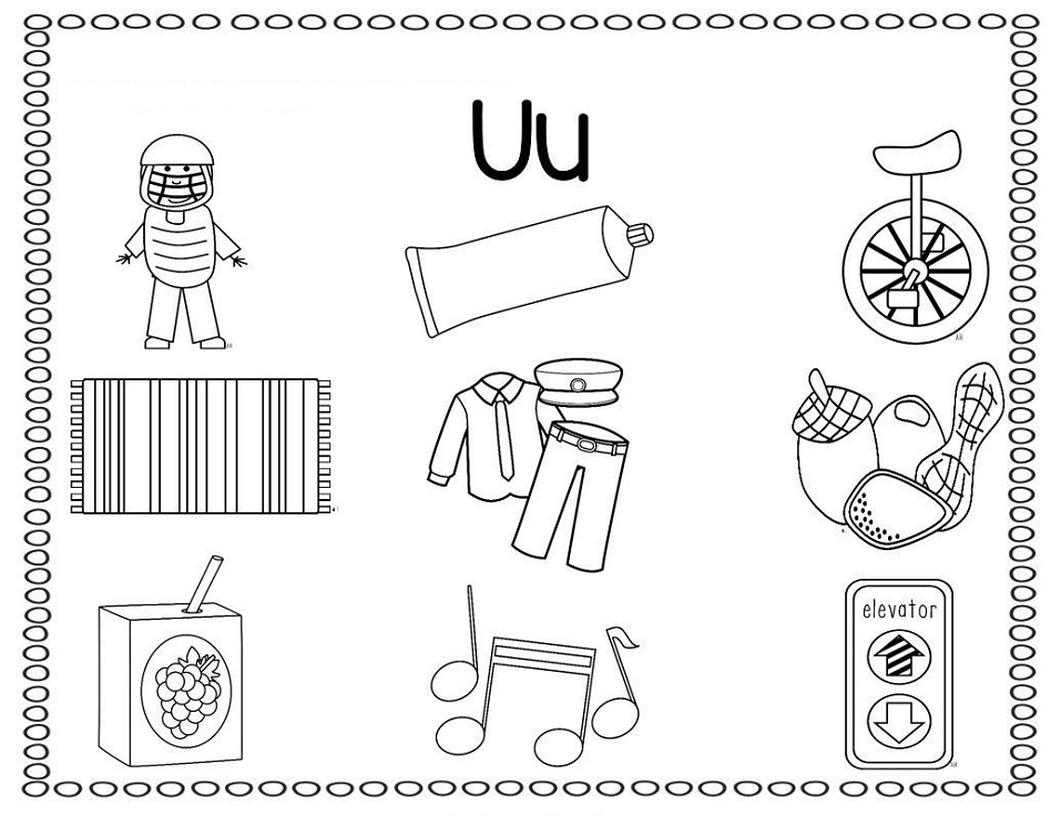 Click to see printable version of Vocal U Coloring page